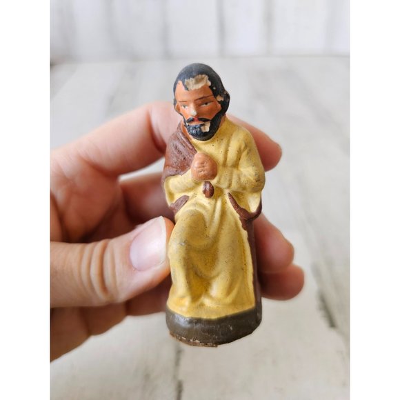 Vintage Germany Shepherd Joseph Nativity village mini Xmas decor - Picture 6 of 7